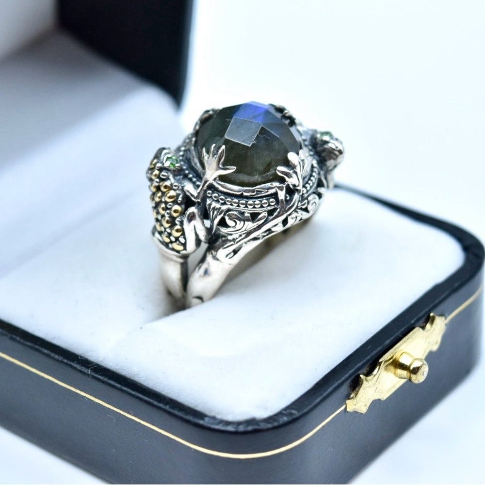 Robert Manse Gemstone Frog Ring - image 1
